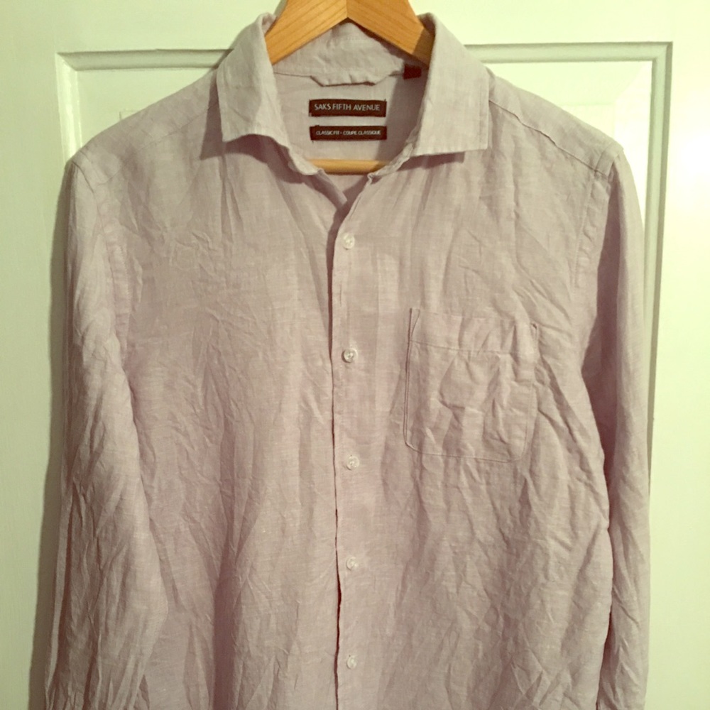 Saks fifth avenue lavender linen shirt